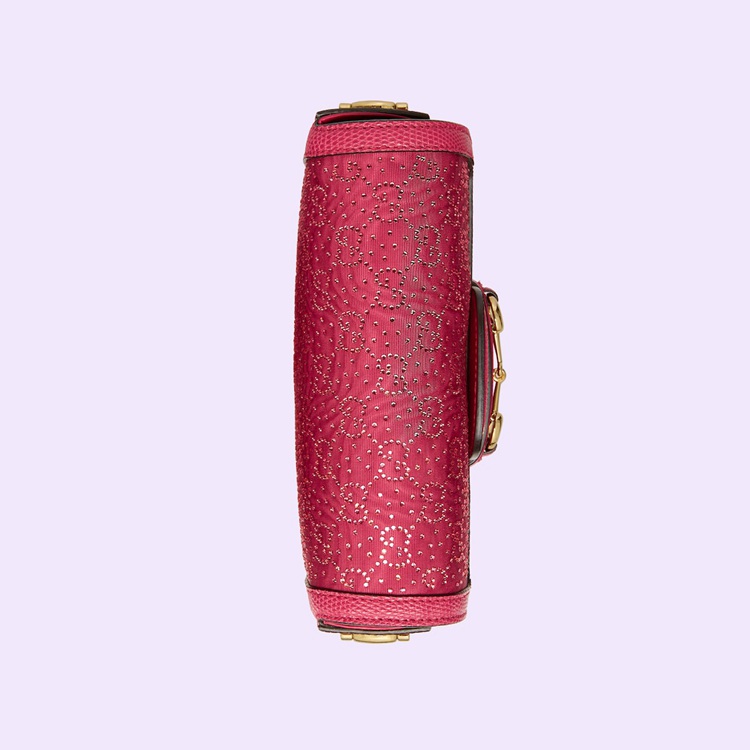 675801.FABCP.6473.012.065.0000.Light Gucci Horsebit 1955 GG crystal mini bag
